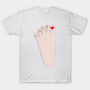 An adorable drawing of a baby's foot T-Shirt